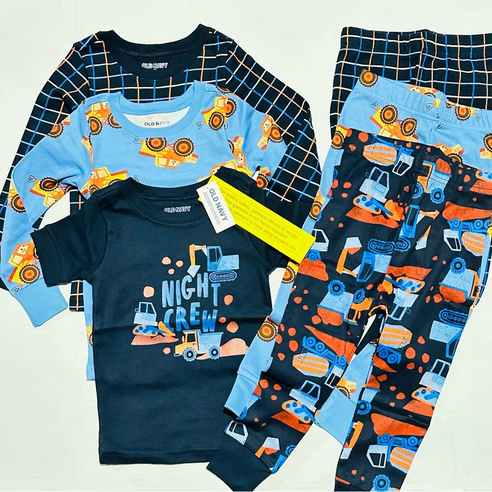 Old Navy Snug-Fit Pajama 6-Piece Set Transportation NEW
